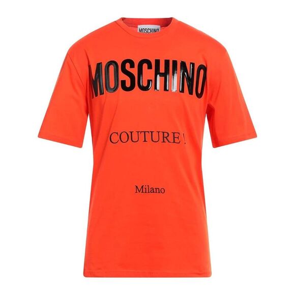 Moschino Mens Couture Gloss Logo T-Shirt / Orange